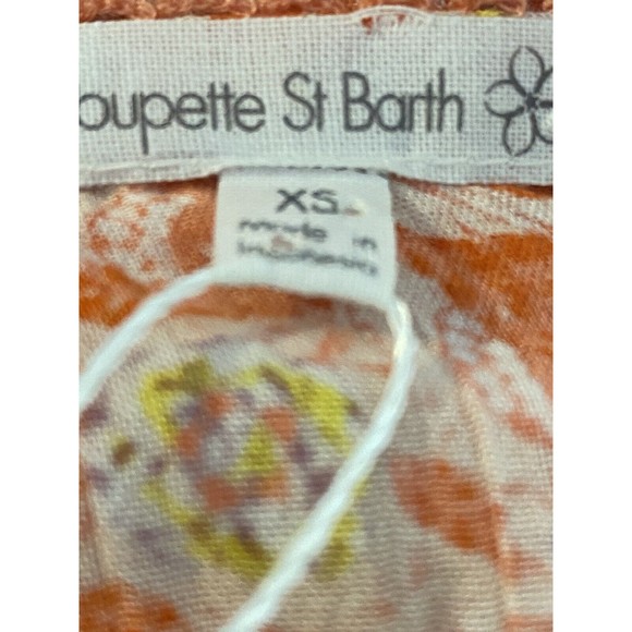 F. Poupette St Barth Dress Sise XS Multicolor Floral Orange 3/4 Sleeve. NWT - Picture 9 of 12